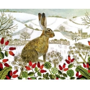 Waterstones The Seated Hare In The Snow Cards 6 Pack
