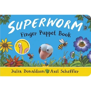 Waterstones Superworm Finger Puppet Book - the wriggliest, squiggliest superhero ever!